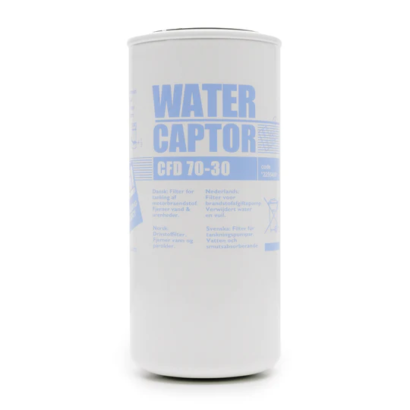 PIUSI Water Captor 70 l/min vedelikueraldus-filtrikassett valge kestaga, sinise kirjastusega